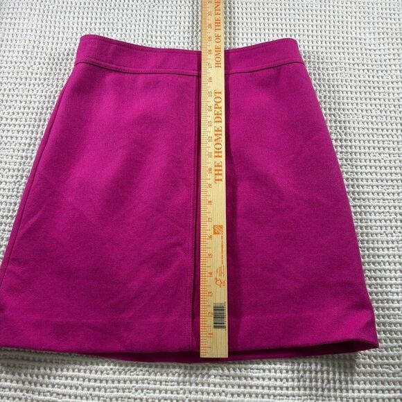J Crew mini skirt women's 4 double serge wool pink lined work 60s mod - Picture 5 of 10